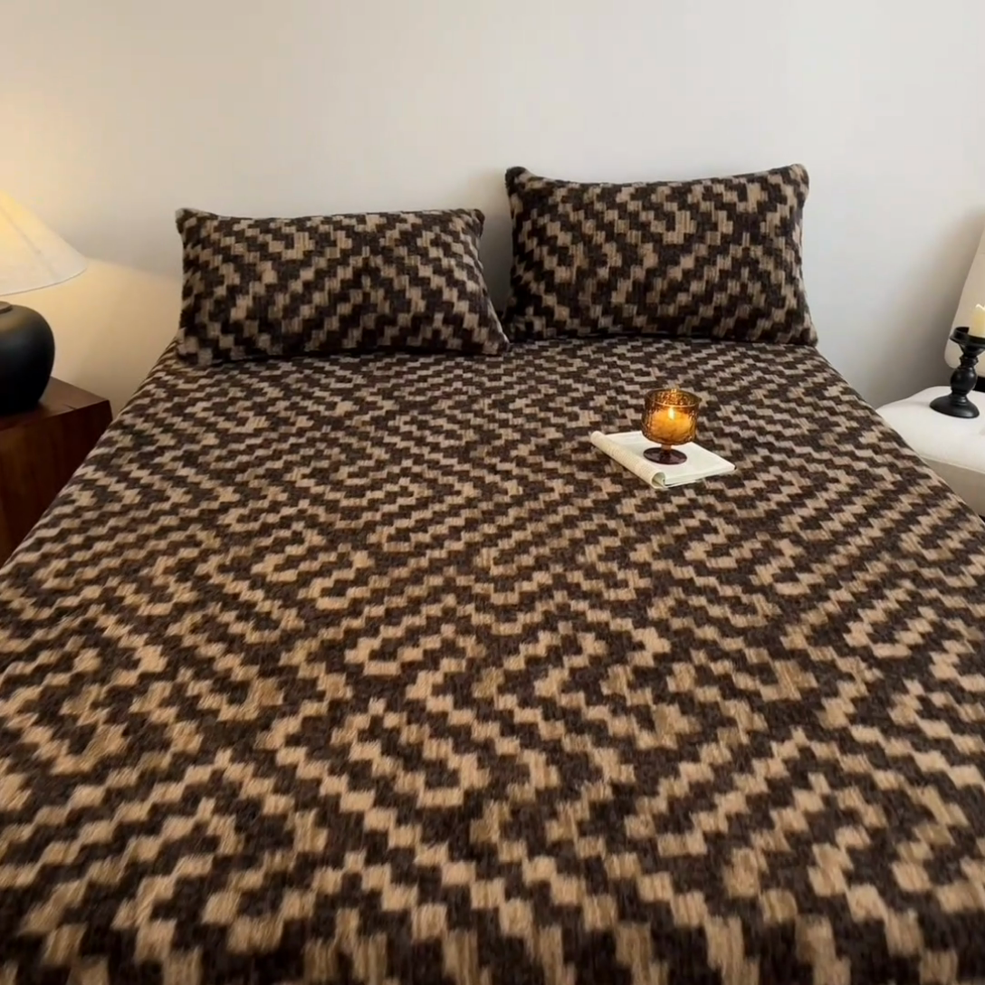 91家纺网 家纺一手货源 找家纺 子曰 2025新款加厚美拉德兔绒床笠床褥子床护垫 美拉德-格调