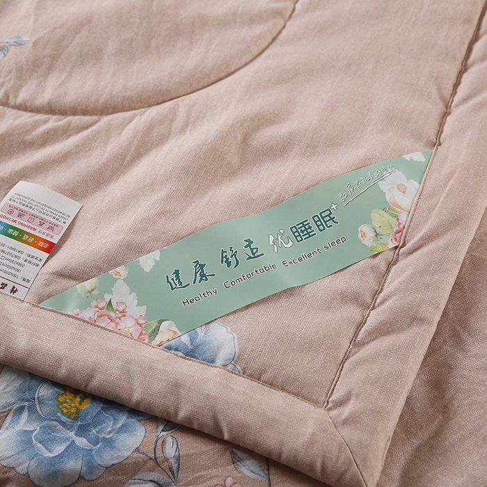 91家纺网 家纺一手货源 找家纺 梦莎被业 2025新款水洗棉印花亲肤可水洗夏凉被空调被四季被夏被被子被芯 国色天香驼