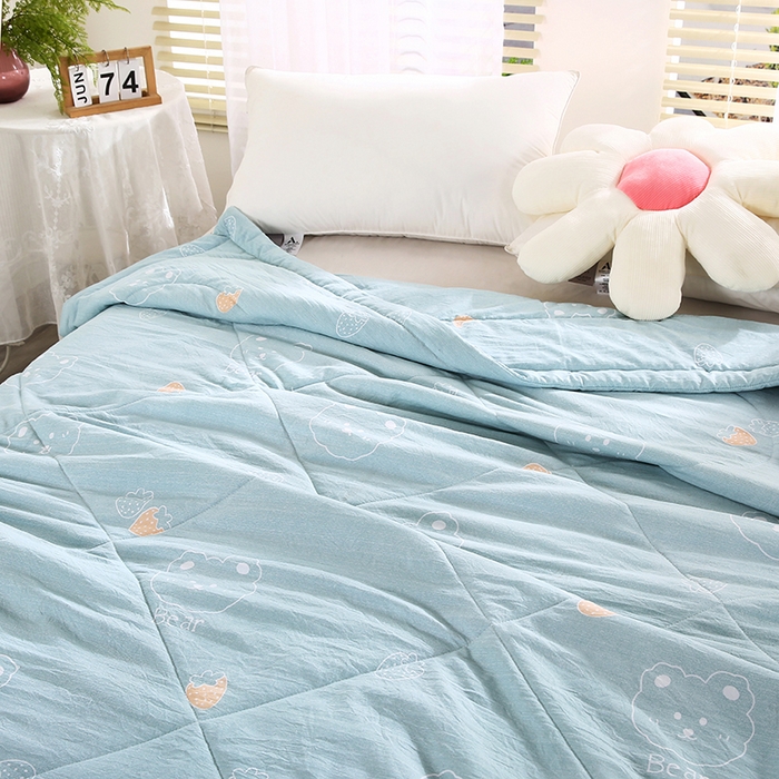 91家纺网 家纺一手货源 找家纺 梦莎被业 2025新款水洗棉印花亲肤可水洗夏凉被空调被四季被夏被被子被芯 浪漫之夜