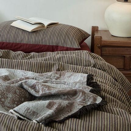 91家纺网 家纺一手货源 找家纺 （总）子和家居 2024新款全棉色织提花四件套-浓情西拉