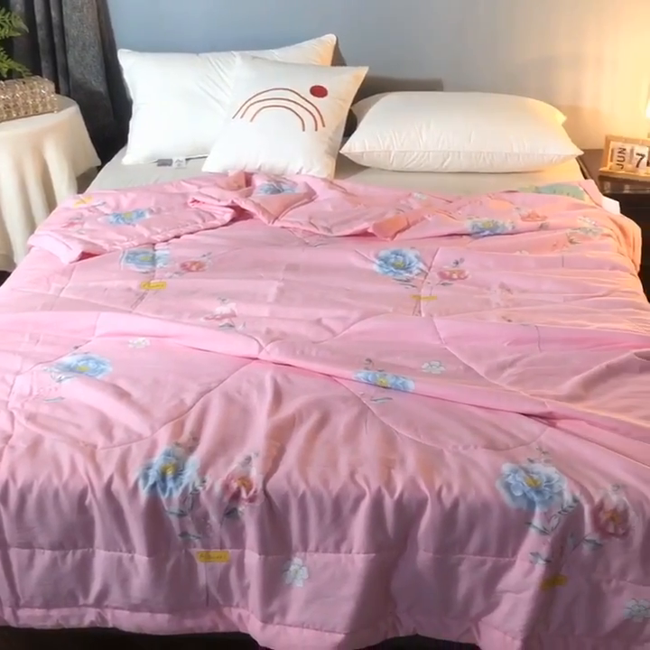 91家纺网 家纺一手货源 找家纺 （总）梦莎被业 2025新款水洗棉印花亲肤可水洗夏凉被空调被四季被夏被被子被芯