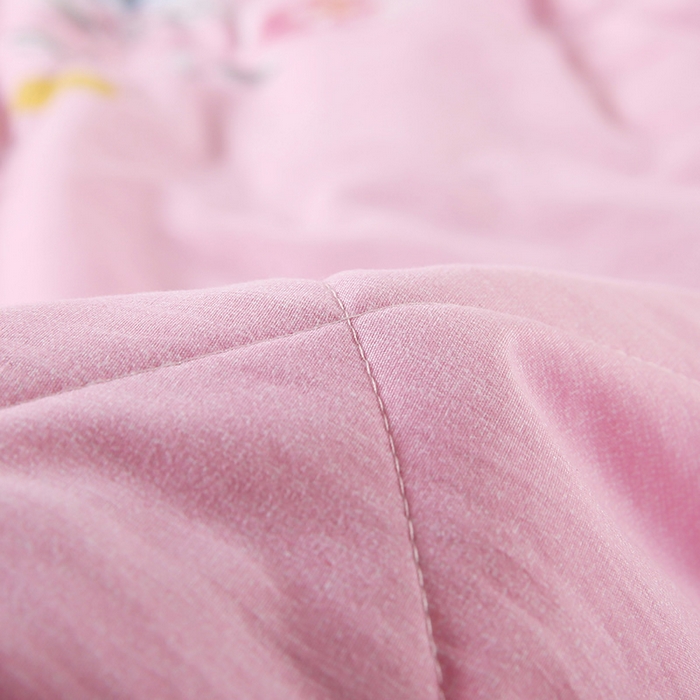 91家纺网 家纺一手货源 找家纺 梦莎被业 2025新款水洗棉印花亲肤可水洗夏凉被空调被四季被夏被被子被芯 国色天香粉