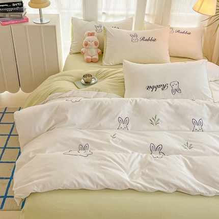 91家纺网 家纺一手货源 找家纺 （总）多乐家纺 2024新款A类超柔加厚有氧提花小竺棉绣花单被套