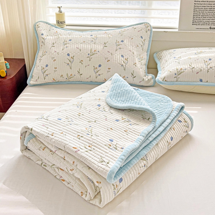 91家纺网 家纺一手货源 找家纺 2024新款水洗全棉牛奶绒床盖四件套 一米阳光