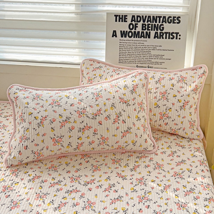 91家纺网 家纺一手货源 找家纺 2024新款水洗全棉牛奶绒床盖三件套 好事花生