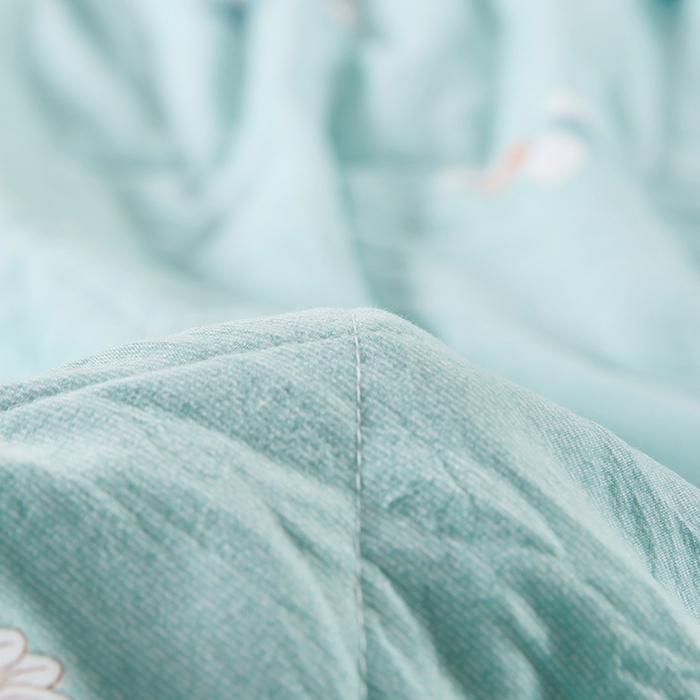 91家纺网 家纺一手货源 找家纺 梦莎被业 2025新款水洗棉印花亲肤可水洗夏凉被空调被四季被夏被被子被芯 一抹清香绿