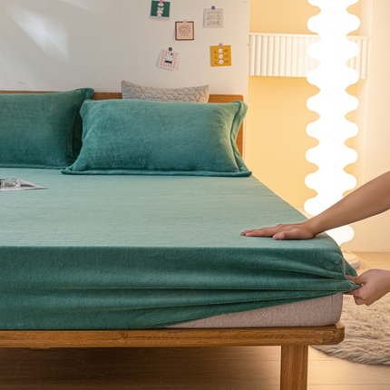 91家纺网 家纺一手货源 找家纺 （总）金喜 2025新款200g牛奶绒单床笠高克重牛奶绒单品床笠