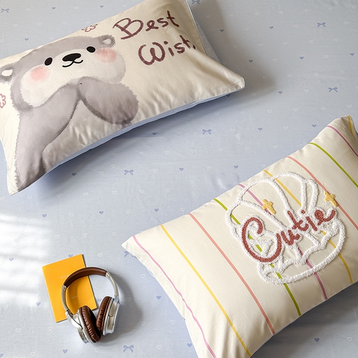 91家纺网 家纺一手货源 找家纺 2024春季新品毛巾绣13370全棉卡通系列四件套 水獭