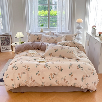 91家纺网 家纺一手货源 找家纺 yyds网供 2024新款小清新四件套田园风法式花卉三件套非全棉纯棉小碎花INS风 法式花意恋