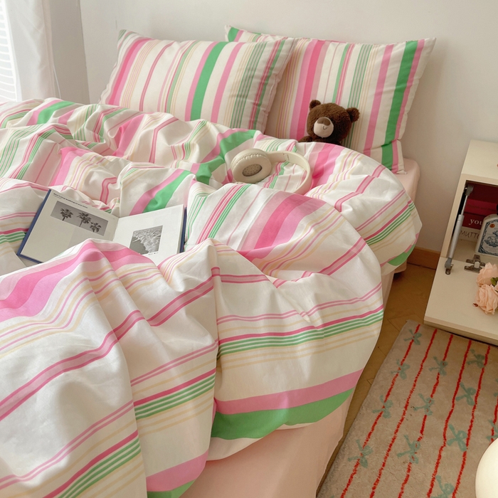 91家纺网 家纺一手货源 找家纺 繁花家居 2024新款亲肤混搭印花四件套系列（提供买家秀） 彩色心情