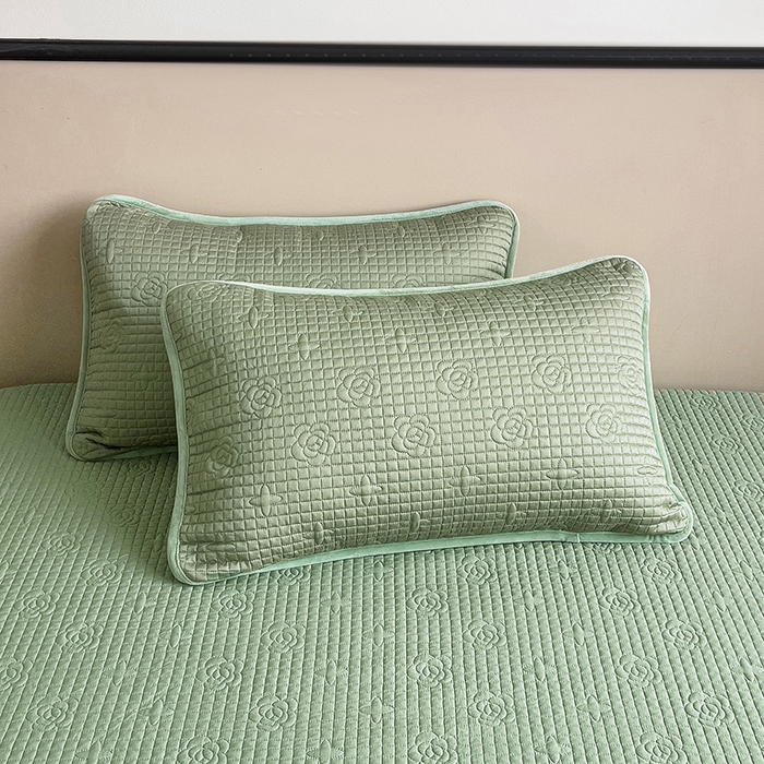 91家纺网 家纺一手货源 找家纺 羽爱家纺 2024新款A类莫代尔宝宝绒床盖三件套 艾绿