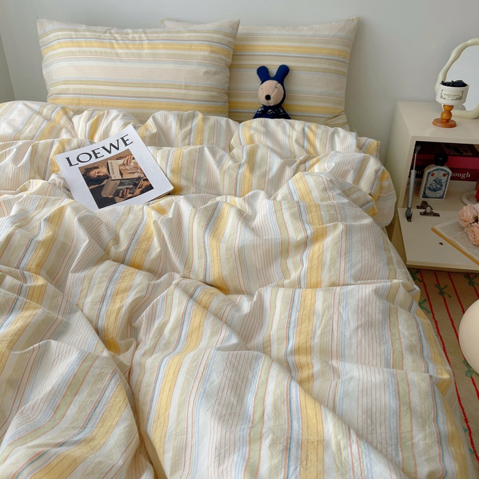 91家纺网 家纺一手货源 找家纺 繁花家居 2024新款亲肤混搭印花四件套系列（提供买家秀） 茶绿黄