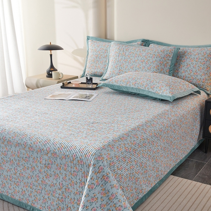 91家纺网 家纺一手货源 找家纺 莎果家纺 2025秋冬一面天丝一面绒高温砂洗床盖三件套 香悦