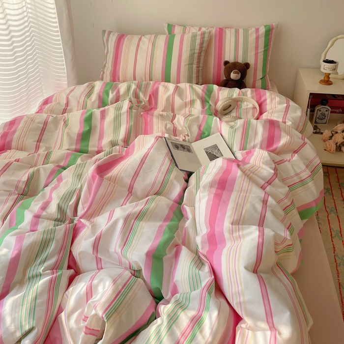 91家纺网 家纺一手货源 找家纺 繁花家居 2024新款亲肤混搭印花四件套系列（提供买家秀） 彩色心情