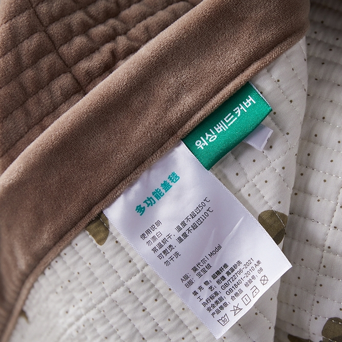 91家纺网 家纺一手货源 找家纺 莎果家纺 2025秋冬一面天丝一面绒高温砂洗床盖三件套 小香风-咖