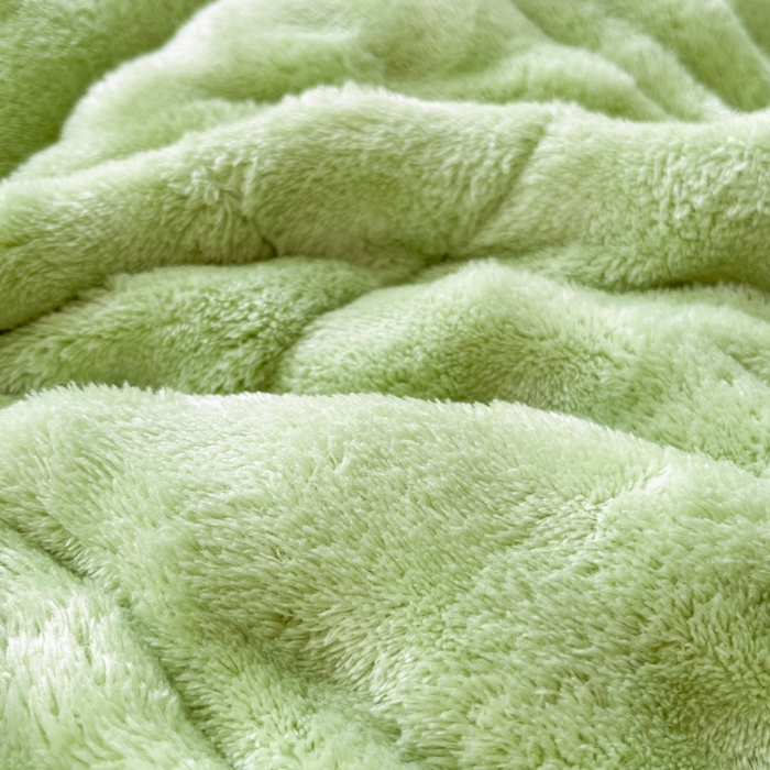 91家纺网 家纺一手货源 找家纺 卡伦家纺 2025新款兔毛绒高克重保暖床垫床褥 薄荷绿