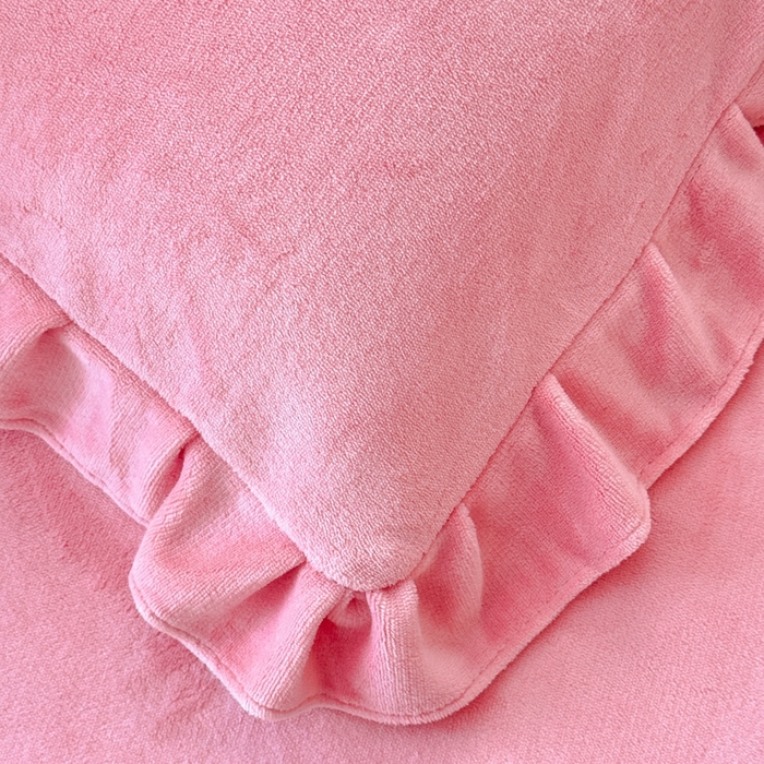 91家纺网 家纺一手货源 找家纺 金米诺 2024新款牛奶绒毛巾绣四件套 豆沙