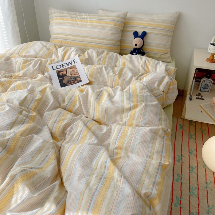 91家纺网 家纺一手货源 找家纺 繁花家居 2024新款亲肤混搭印花四件套系列（提供买家秀） 茶绿黄