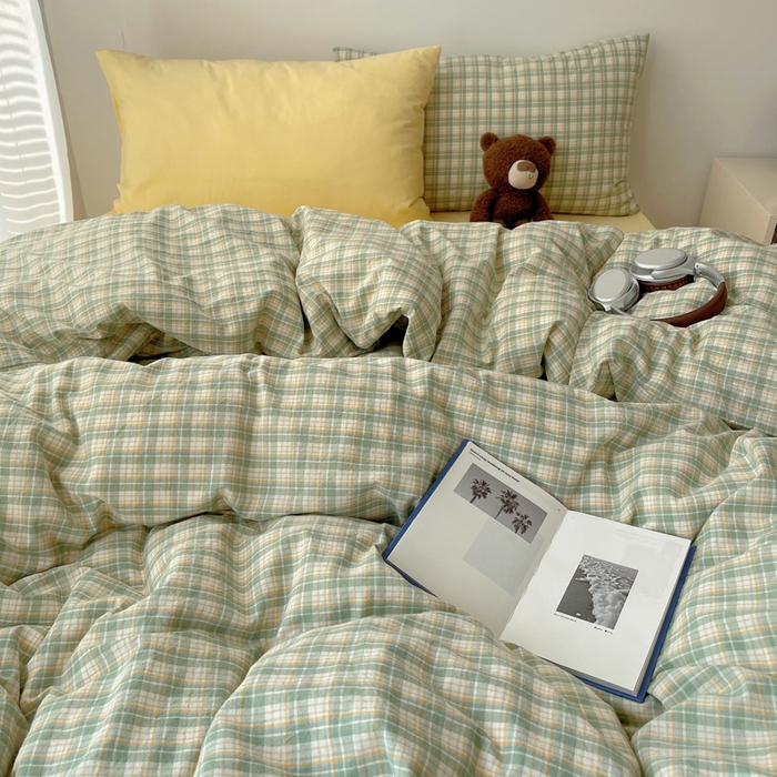 91家纺网 家纺一手货源 找家纺 繁花家居 2024新款亲肤混搭印花四件套系列（提供买家秀） 恩图-绿