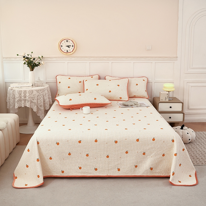 91家纺网 家纺一手货源 找家纺 莎果家纺 2025冬季新款热推冬季必备寒冷的冬季有了它便多了些温暖婴儿绒+全棉床盖三件套 甜桔