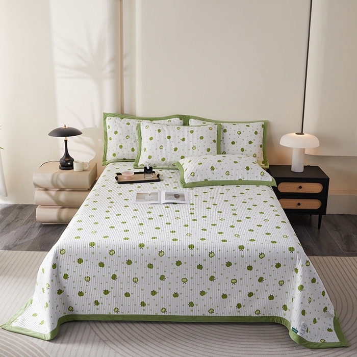 91家纺网 家纺一手货源 找家纺 莎果家纺 2025秋冬一面天丝一面绒高温砂洗床盖三件套 甜味日记