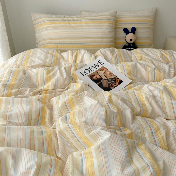 91家纺网 家纺一手货源 找家纺 繁花家居 2024新款亲肤混搭印花四件套系列（提供买家秀） 茶绿黄