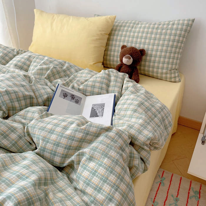 91家纺网 家纺一手货源 找家纺 繁花家居 2024新款亲肤混搭印花四件套系列（提供买家秀） 恩图-绿