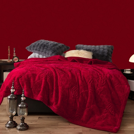 91家纺网 家纺一手货源 找家纺 （总） 2025新款结婚用加厚仿貂毛毯保暖皮草毯双层秋冬季拉舍尔毯双人盖毯