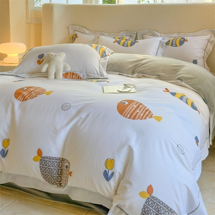 91家纺网 家纺一手货源 找家纺 （总）7V 2025新款A纯棉B牛奶绒轻奢大宽边一字绣四件套A类133*76全棉喷气宽幅长绒棉高克重全工艺牛奶绒