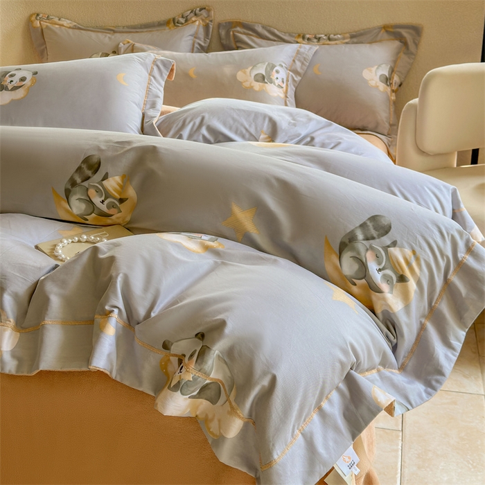 91家纺网 家纺一手货源 找家纺 7V 2025新款A纯棉B牛奶绒轻奢大宽边一字绣四件套A类133*76全棉喷气宽幅长绒棉高克重全工艺牛奶绒 梦天使