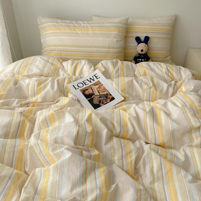 91家纺网 家纺一手货源 找家纺 繁花家居 2024新款亲肤混搭印花四件套系列（提供买家秀） 茶绿黄