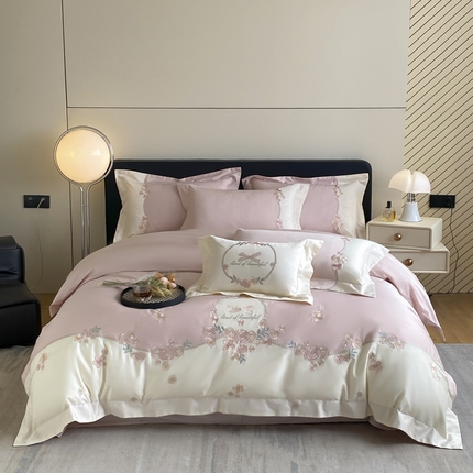 91家纺网 家纺一手货源 找家纺 （总）金喜 2025新款全棉喷气全工艺四件套重工刺绣纯棉精美四件套莫丽卡系列