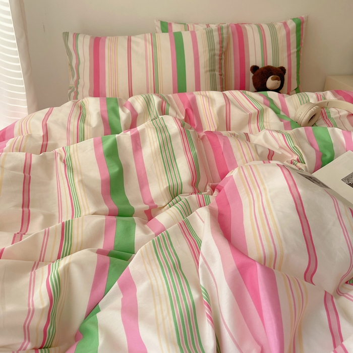 91家纺网 家纺一手货源 找家纺 繁花家居 2024新款亲肤混搭印花四件套系列（提供买家秀） 彩色心情