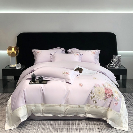 91家纺网 家纺一手货源 找家纺 （总）金喜 2025新款纯棉喷气全工艺四件套重工刺绣全棉精美四件套