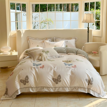 91家纺网 家纺一手货源 找家纺 （总）7V 2024新款单件被套A纯棉B牛奶绒轻奢大宽边一字绣A类133*76全棉喷气宽幅长绒棉高克重全工艺牛奶绒