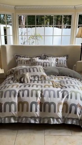 91家纺网 家纺一手货源 找家纺 7V 2024新款单件被套A纯棉B牛奶绒轻奢大宽边一字绣A类133*76全棉喷气宽幅长绒棉高克重全工艺牛奶绒 字母控