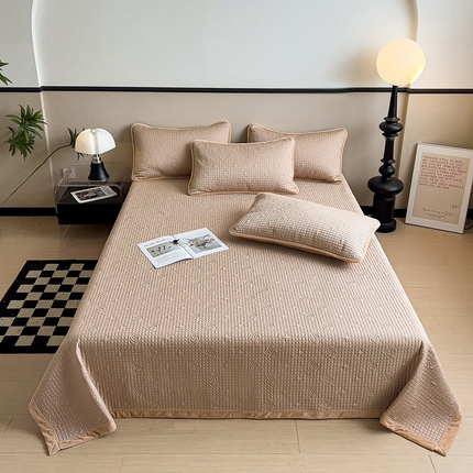 羽爱家纺 2024新款A类莫代尔宝宝绒床盖三件套 卡其色