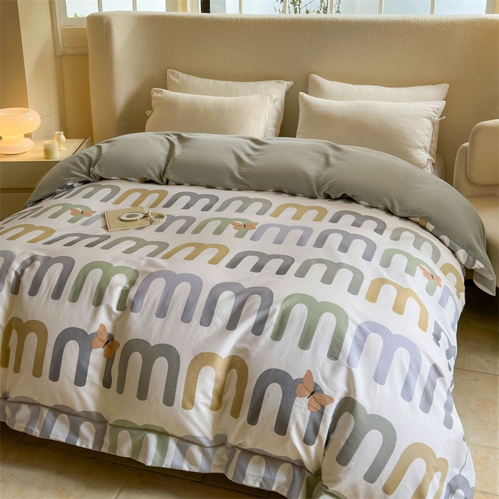 91家纺网 家纺一手货源 找家纺 7V 2024新款单件被套A纯棉B牛奶绒轻奢大宽边一字绣A类133*76全棉喷气宽幅长绒棉高克重全工艺牛奶绒 字母控