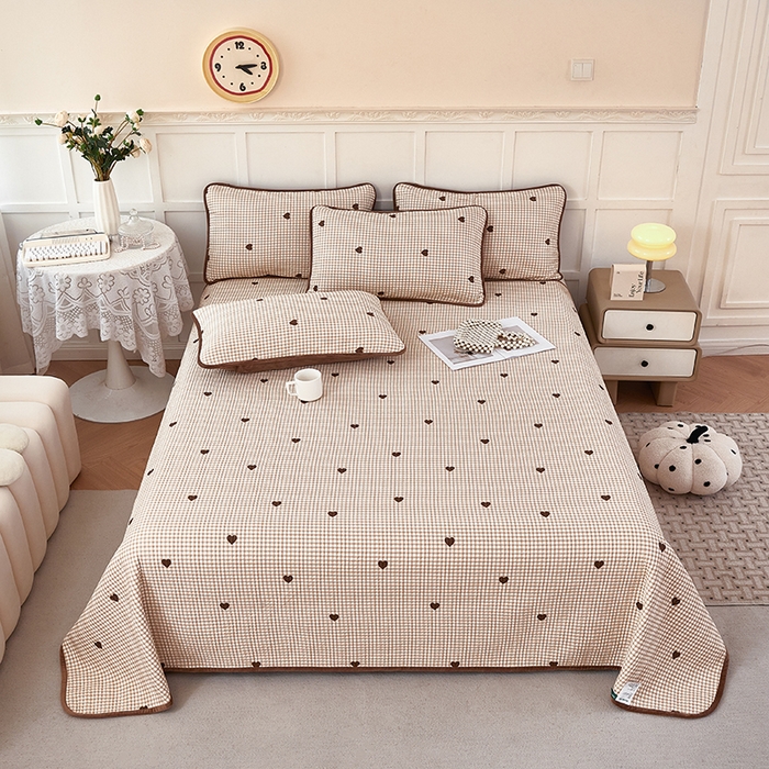 91家纺网 家纺一手货源 找家纺 莎果家纺 2025冬季新款热推冬季必备寒冷的冬季有了它便多了些温暖婴儿绒+全棉床盖三件套 小美好