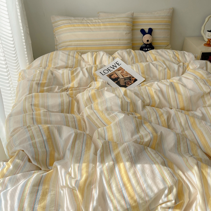 91家纺网 家纺一手货源 找家纺 繁花家居 2024新款亲肤混搭印花四件套系列（提供买家秀） 茶绿黄