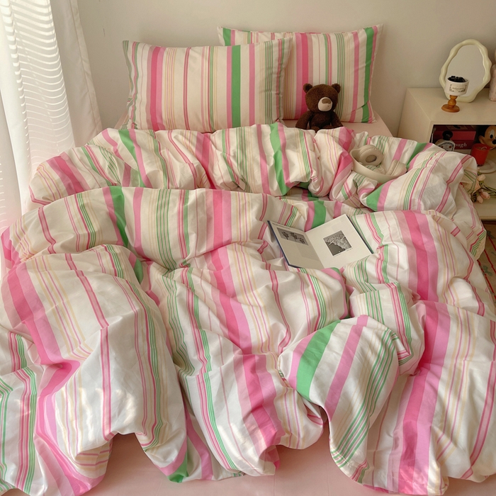 91家纺网 家纺一手货源 找家纺 繁花家居 2024新款亲肤混搭印花四件套系列（提供买家秀） 彩色心情