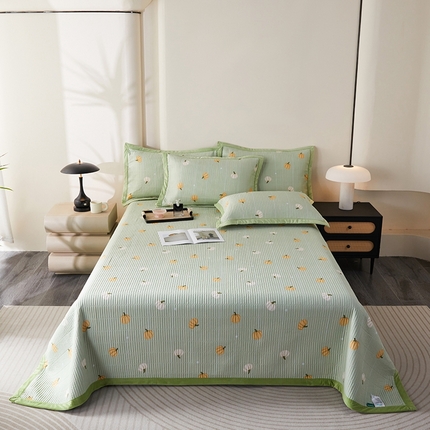 莎果家纺 2025秋冬一面天丝一面绒高温砂洗床盖三件套 小南瓜