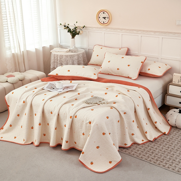 91家纺网 家纺一手货源 找家纺 莎果家纺 2025冬季新款热推冬季必备寒冷的冬季有了它便多了些温暖婴儿绒+全棉床盖三件套 甜桔