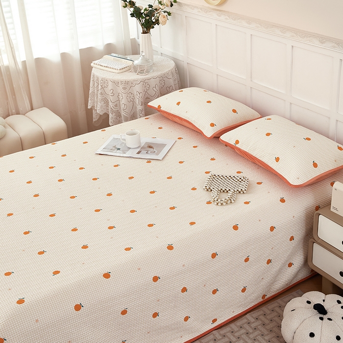 91家纺网 家纺一手货源 找家纺 莎果家纺 2025冬季新款热推冬季必备寒冷的冬季有了它便多了些温暖婴儿绒+全棉床盖三件套 甜桔