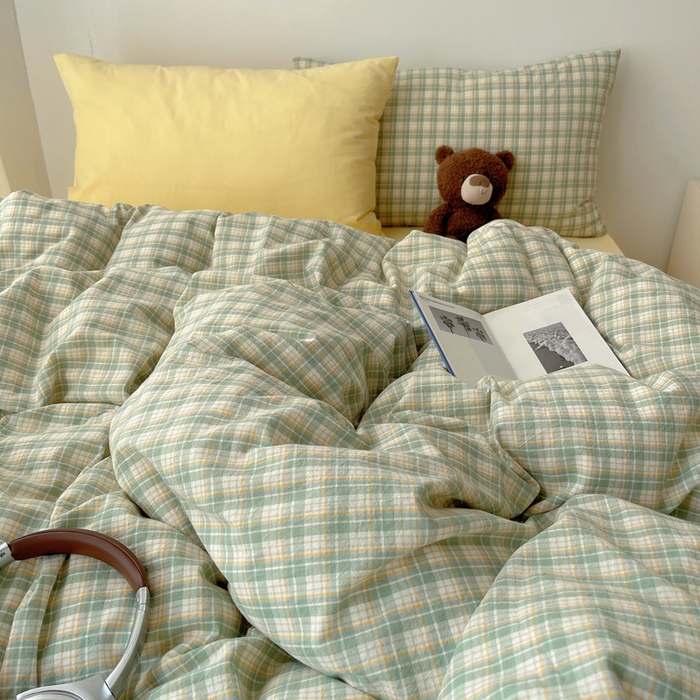 91家纺网 家纺一手货源 找家纺 繁花家居 2024新款亲肤混搭印花四件套系列（提供买家秀） 恩图-绿