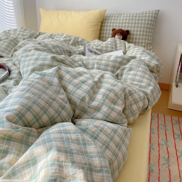 91家纺网 家纺一手货源 找家纺 繁花家居 2024新款亲肤混搭印花四件套系列（提供买家秀） 恩图-绿