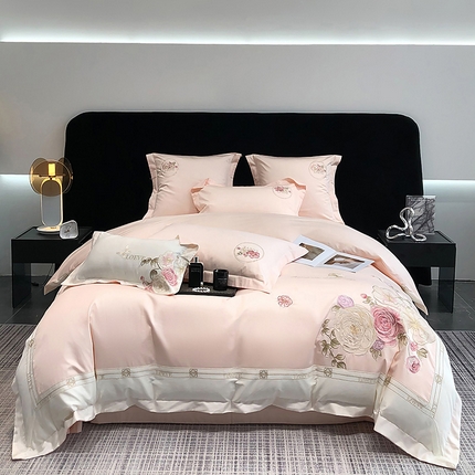 91家纺网 家纺一手货源 找家纺 （总）金喜 2025新款纯棉喷气全工艺四件套重工刺绣全棉精美四件套