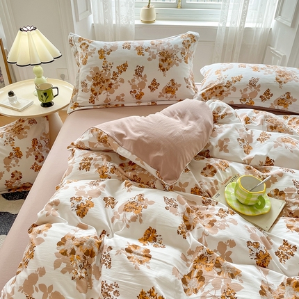 91家纺网 家纺一手货源 找家纺 （总）yyds网供 2024新款小清新四件套田园风法式花卉三件套非全棉纯棉小碎花INS风