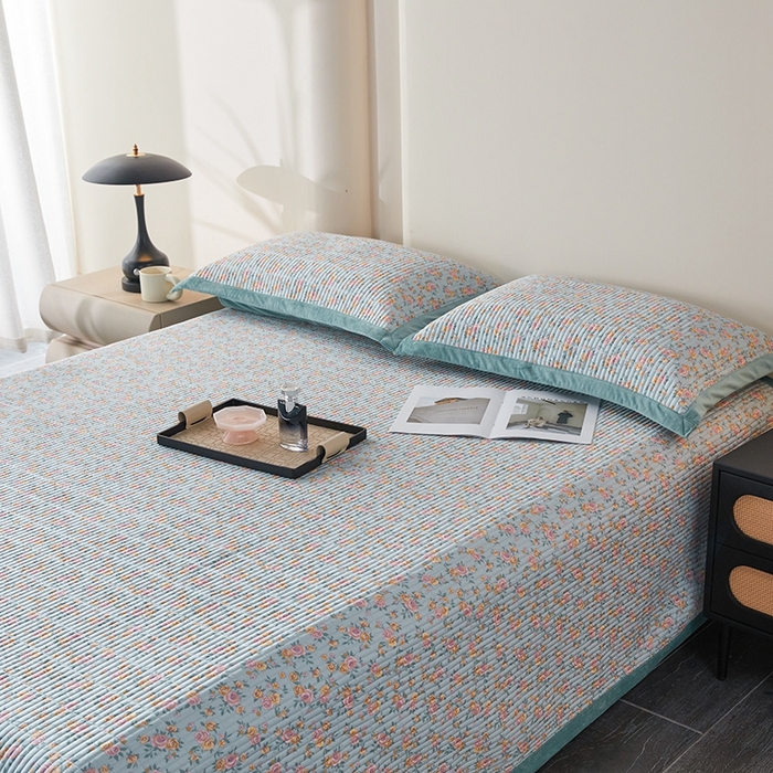 91家纺网 家纺一手货源 找家纺 莎果家纺 2025秋冬一面天丝一面绒高温砂洗床盖三件套 香悦