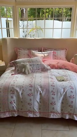 91家纺网 家纺一手货源 找家纺 7V 2024新款单件被套A纯棉B牛奶绒轻奢大宽边一字绣A类133*76全棉喷气宽幅长绒棉高克重全工艺牛奶绒 沐浴玫瑰